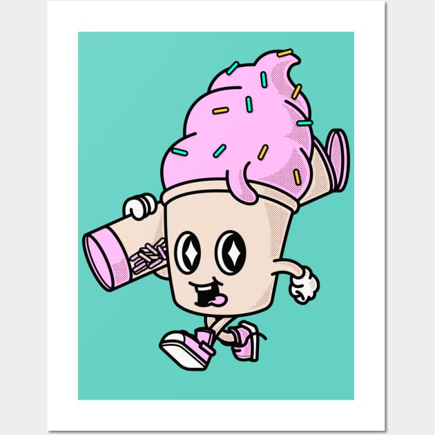 Retro Ice Cream with Sprinkles Wall Art by SLAG_Creative